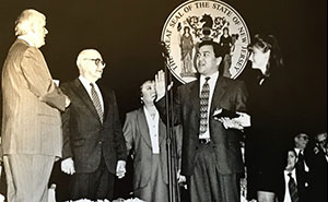 Kevin O’Toole is sworn in as a Member of the New Jersey General Assembly, starting a career as an Assembly Member and Senator that spanned more than 20 years.